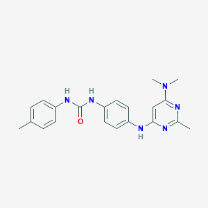 molecular formula C21H24N6O B14982946 1-(4-((6-(Dimethylamino)-2-methylpyrimidin-4-yl)amino)phenyl)-3-(p-tolyl)urea 