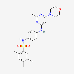 molecular formula C24H29N5O3S B14982950 2,4,5-trimethyl-N-(4-((2-methyl-6-morpholinopyrimidin-4-yl)amino)phenyl)benzenesulfonamide 