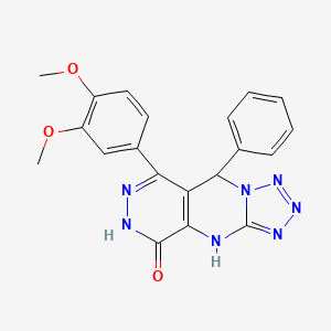 10-(3,4-dimethoxyphenyl)-8-phenyl-2,4,5,6,7,11,12-heptazatricyclo[7.4.0.03,7]trideca-1(9),3,5,10-tetraen-13-one