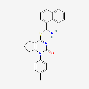 molecular formula C25H23N3OS B14982984 4-{[amino(naphthalen-1-yl)methyl]sulfanyl}-1-(4-methylphenyl)-1,5,6,7-tetrahydro-2H-cyclopenta[d]pyrimidin-2-one 