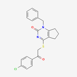 1-benzyl-4-{[2-(4-chlorophenyl)-2-oxoethyl]sulfanyl}-1,5,6,7-tetrahydro-2H-cyclopenta[d]pyrimidin-2-one