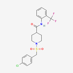 1-[(4-chlorobenzyl)sulfonyl]-N-[2-(trifluoromethyl)phenyl]piperidine-4-carboxamide