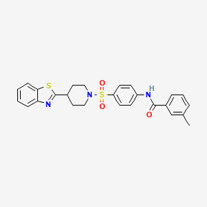 N-(4-{[4-(1,3-benzothiazol-2-yl)piperidin-1-yl]sulfonyl}phenyl)-3-methylbenzamide