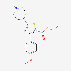 molecular formula C17H21N3O3S B1498306 Ethyl 2-piperazino-4-(4-methoxyphenyl)thiazole-5-carboxylate 