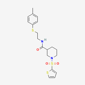 N-{2-[(4-methylphenyl)sulfanyl]ethyl}-1-(thiophen-2-ylsulfonyl)piperidine-3-carboxamide