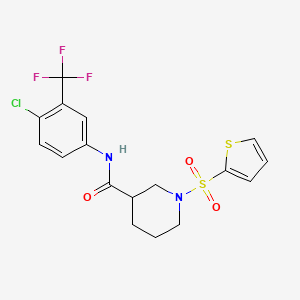 N-[4-chloro-3-(trifluoromethyl)phenyl]-1-(thiophen-2-ylsulfonyl)piperidine-3-carboxamide