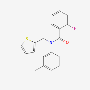 molecular formula C20H18FNOS B14983116 N-(3,4-dimethylphenyl)-2-fluoro-N-(thiophen-2-ylmethyl)benzamide 