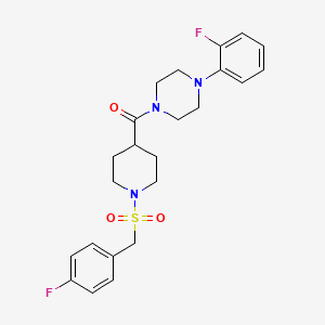 molecular formula C23H27F2N3O3S B14983128 {1-[(4-Fluorobenzyl)sulfonyl]piperidin-4-yl}[4-(2-fluorophenyl)piperazin-1-yl]methanone 