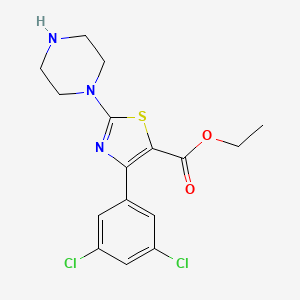 molecular formula C16H17Cl2N3O2S B1498313 Ethyl 2-piperazino-4-(3,5-dichlorophenyl)thiazole-5-carboxylate 