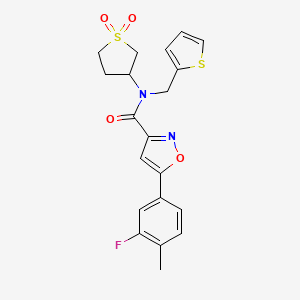 N-(1,1-dioxidotetrahydrothiophen-3-yl)-5-(3-fluoro-4-methylphenyl)-N-(thiophen-2-ylmethyl)-1,2-oxazole-3-carboxamide