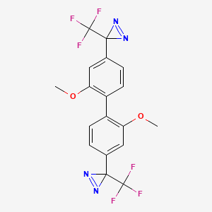 molecular formula C18H12F6N4O2 B1498320 1,6-Bis[3-(trifluoromethyl)-3H-diazirin-3-yl]-3,8-dimethoxydibenzeneDiscontinued CAS No. 1189941-02-3