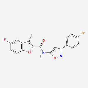 molecular formula C19H12BrFN2O3 B14983259 N-[3-(4-bromophenyl)-1,2-oxazol-5-yl]-5-fluoro-3-methyl-1-benzofuran-2-carboxamide 