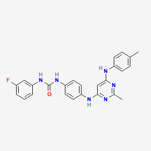 molecular formula C25H23FN6O B14983268 1-(3-Fluorophenyl)-3-(4-((2-methyl-6-(p-tolylamino)pyrimidin-4-yl)amino)phenyl)urea 