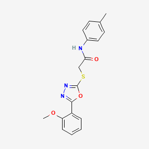 molecular formula C18H17N3O3S B14983277 2-{[5-(2-methoxyphenyl)-1,3,4-oxadiazol-2-yl]sulfanyl}-N-(4-methylphenyl)acetamide 