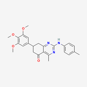 molecular formula C25H27N3O4 B14983301 4-methyl-2-[(4-methylphenyl)amino]-7-(3,4,5-trimethoxyphenyl)-7,8-dihydroquinazolin-5(6H)-one 