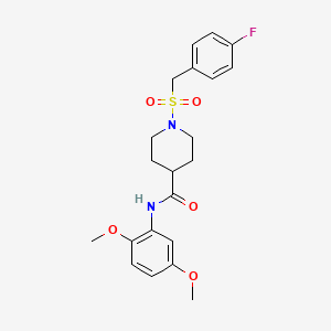 molecular formula C21H25FN2O5S B14983327 N-(2,5-dimethoxyphenyl)-1-[(4-fluorobenzyl)sulfonyl]piperidine-4-carboxamide 