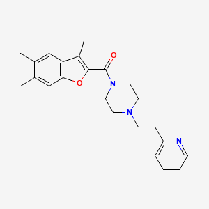 molecular formula C23H27N3O2 B14983342 1-(2-Pyridin-2-ylethyl)-4-[(3,5,6-trimethyl-1-benzofuran-2-yl)carbonyl]piperazine 