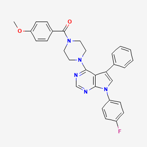 {4-[7-(4-fluorophenyl)-5-phenyl-7H-pyrrolo[2,3-d]pyrimidin-4-yl]piperazin-1-yl}(4-methoxyphenyl)methanone