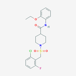 molecular formula C21H24ClFN2O4S B14983356 1-[(2-chloro-6-fluorobenzyl)sulfonyl]-N-(2-ethoxyphenyl)piperidine-4-carboxamide 