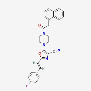 2-[(E)-2-(4-fluorophenyl)ethenyl]-5-[4-(naphthalen-1-ylacetyl)piperazin-1-yl]-1,3-oxazole-4-carbonitrile