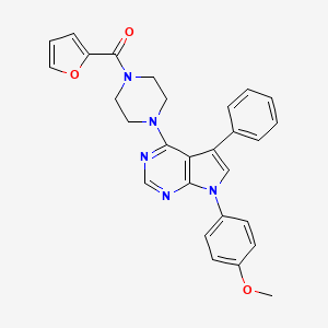 molecular formula C28H25N5O3 B14983408 furan-2-yl{4-[7-(4-methoxyphenyl)-5-phenyl-7H-pyrrolo[2,3-d]pyrimidin-4-yl]piperazin-1-yl}methanone 