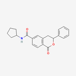 molecular formula C21H21NO3 B14983419 N-cyclopentyl-1-oxo-3-phenyl-3,4-dihydro-1H-isochromene-6-carboxamide 