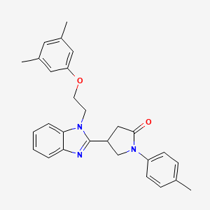 molecular formula C28H29N3O2 B14983429 4-{1-[2-(3,5-dimethylphenoxy)ethyl]-1H-benzimidazol-2-yl}-1-(4-methylphenyl)pyrrolidin-2-one 