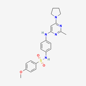 4-methoxy-N-(4-((2-methyl-6-(pyrrolidin-1-yl)pyrimidin-4-yl)amino)phenyl)benzenesulfonamide