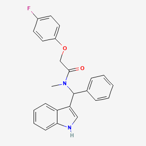 molecular formula C24H21FN2O2 B14983480 2-(4-fluorophenoxy)-N-[1H-indol-3-yl(phenyl)methyl]-N-methylacetamide 