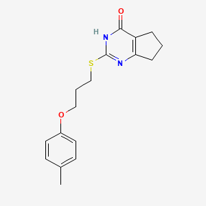 2-[3-(4-Methylphenoxy)propylsulfanyl]-1,5,6,7-tetrahydrocyclopenta[d]pyrimidin-4-one