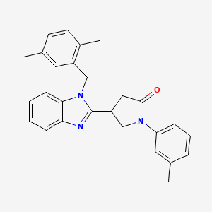 molecular formula C27H27N3O B14983504 4-[1-(2,5-dimethylbenzyl)-1H-benzimidazol-2-yl]-1-(3-methylphenyl)pyrrolidin-2-one 