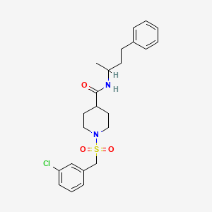 molecular formula C23H29ClN2O3S B14983508 1-[(3-chlorobenzyl)sulfonyl]-N-(4-phenylbutan-2-yl)piperidine-4-carboxamide 