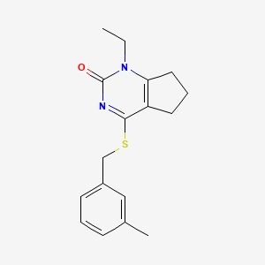 1-ethyl-4-[(3-methylbenzyl)sulfanyl]-1,5,6,7-tetrahydro-2H-cyclopenta[d]pyrimidin-2-one