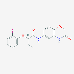 2-(2-fluorophenoxy)-N-(3-oxo-3,4-dihydro-2H-1,4-benzoxazin-6-yl)butanamide