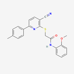 2-{[3-cyano-6-(4-methylphenyl)pyridin-2-yl]sulfanyl}-N-(2-methoxyphenyl)acetamide