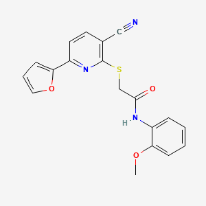 molecular formula C19H15N3O3S B14983618 2-{[3-cyano-6-(furan-2-yl)pyridin-2-yl]sulfanyl}-N-(2-methoxyphenyl)acetamide 