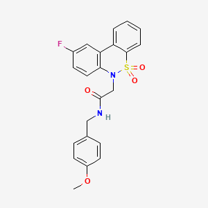 2-(9-fluoro-5,5-dioxido-6H-dibenzo[c,e][1,2]thiazin-6-yl)-N-(4-methoxybenzyl)acetamide