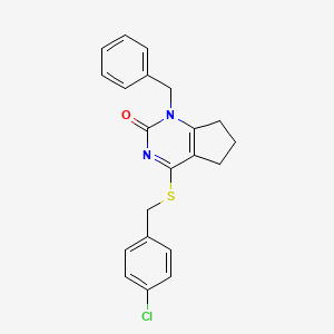 1-benzyl-4-[(4-chlorobenzyl)sulfanyl]-1,5,6,7-tetrahydro-2H-cyclopenta[d]pyrimidin-2-one