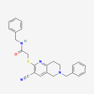 N-benzyl-2-[(6-benzyl-3-cyano-5,6,7,8-tetrahydro-1,6-naphthyridin-2-yl)sulfanyl]acetamide