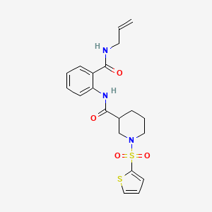 N-[2-(prop-2-en-1-ylcarbamoyl)phenyl]-1-(thiophen-2-ylsulfonyl)piperidine-3-carboxamide