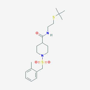 N-[2-(tert-butylsulfanyl)ethyl]-1-[(2-methylbenzyl)sulfonyl]piperidine-4-carboxamide