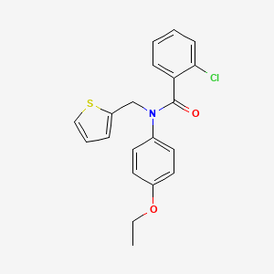 molecular formula C20H18ClNO2S B14983660 2-chloro-N-(4-ethoxyphenyl)-N-(thiophen-2-ylmethyl)benzamide 