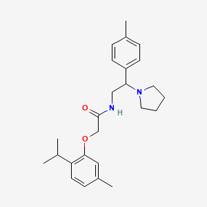 molecular formula C25H34N2O2 B14983705 N-[2-(4-methylphenyl)-2-(pyrrolidin-1-yl)ethyl]-2-[5-methyl-2-(propan-2-yl)phenoxy]acetamide 