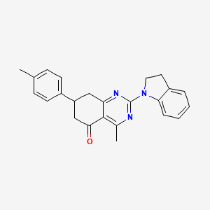 molecular formula C24H23N3O B14983730 2-(2,3-dihydro-1H-indol-1-yl)-4-methyl-7-(4-methylphenyl)-7,8-dihydroquinazolin-5(6H)-one 