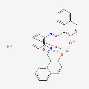 Nickelate(1-), (3,4-bis(((2-(hydroxy-kappaO)-1-naphthalenyl)methylene)amino-kappaN)benzoato(3-))-, hydrogen