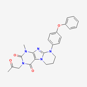 1-methyl-3-(2-oxopropyl)-9-(4-phenoxyphenyl)-1H,2H,3H,4H,6H,7H,8H,9H-pyrimido[1,2-g]purine-2,4-dione