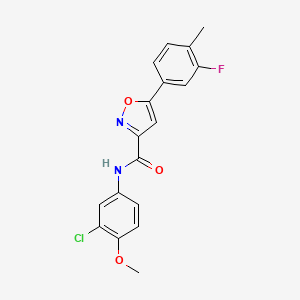 molecular formula C18H14ClFN2O3 B14983847 N-(3-chloro-4-methoxyphenyl)-5-(3-fluoro-4-methylphenyl)-1,2-oxazole-3-carboxamide 