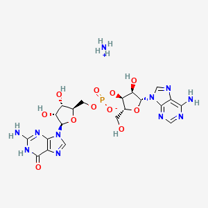 molecular formula C20H28N11O11P B1498386 Guanosine, adenylyl-(3'.5')-, ammonium salt CAS No. 21027-47-4