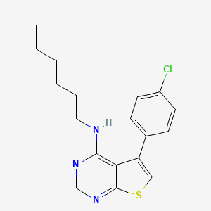 molecular formula C18H20ClN3S B14983866 5-(4-chlorophenyl)-N-hexylthieno[2,3-d]pyrimidin-4-amine 