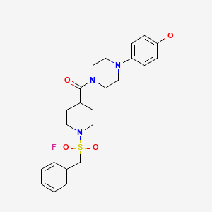 molecular formula C24H30FN3O4S B14983870 {1-[(2-Fluorobenzyl)sulfonyl]piperidin-4-yl}[4-(4-methoxyphenyl)piperazin-1-yl]methanone 